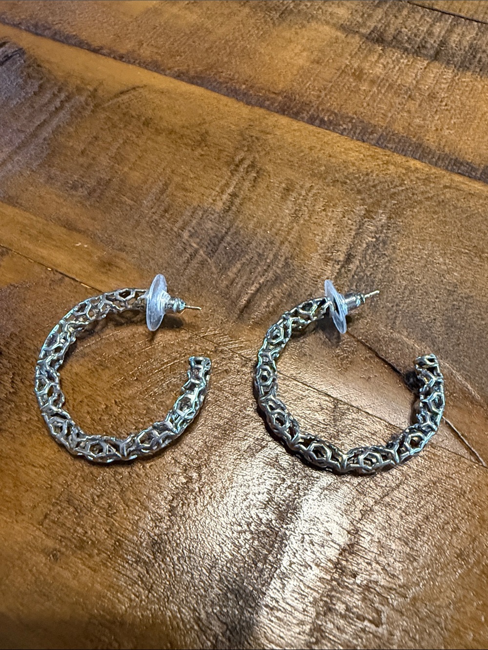 Kendra Scott Silver Filigree Open Hoop Earrings